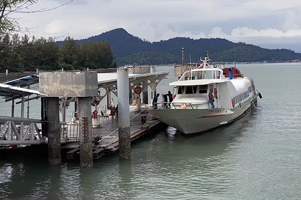 Ferry terminal at Pangkor Jetty served by My Little Taxi long-distance transfer from Kuala Lumpur